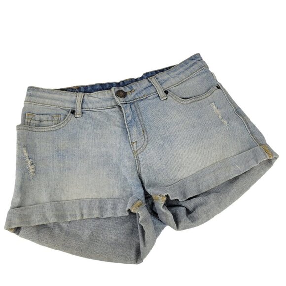 BDG Pants - UO BDG Mid Rise Alexa 5 Pocket Cuff Shortie Denim Short 27